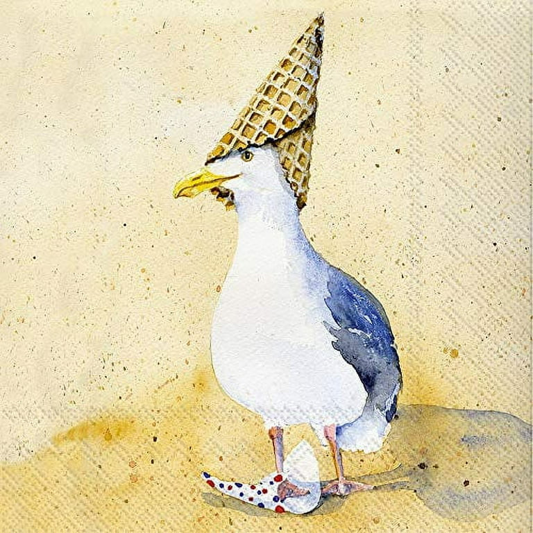 Boston International - 3-Ply 5" Cocktail Napkins - Funny Seagulls Ice | Walmart (US)