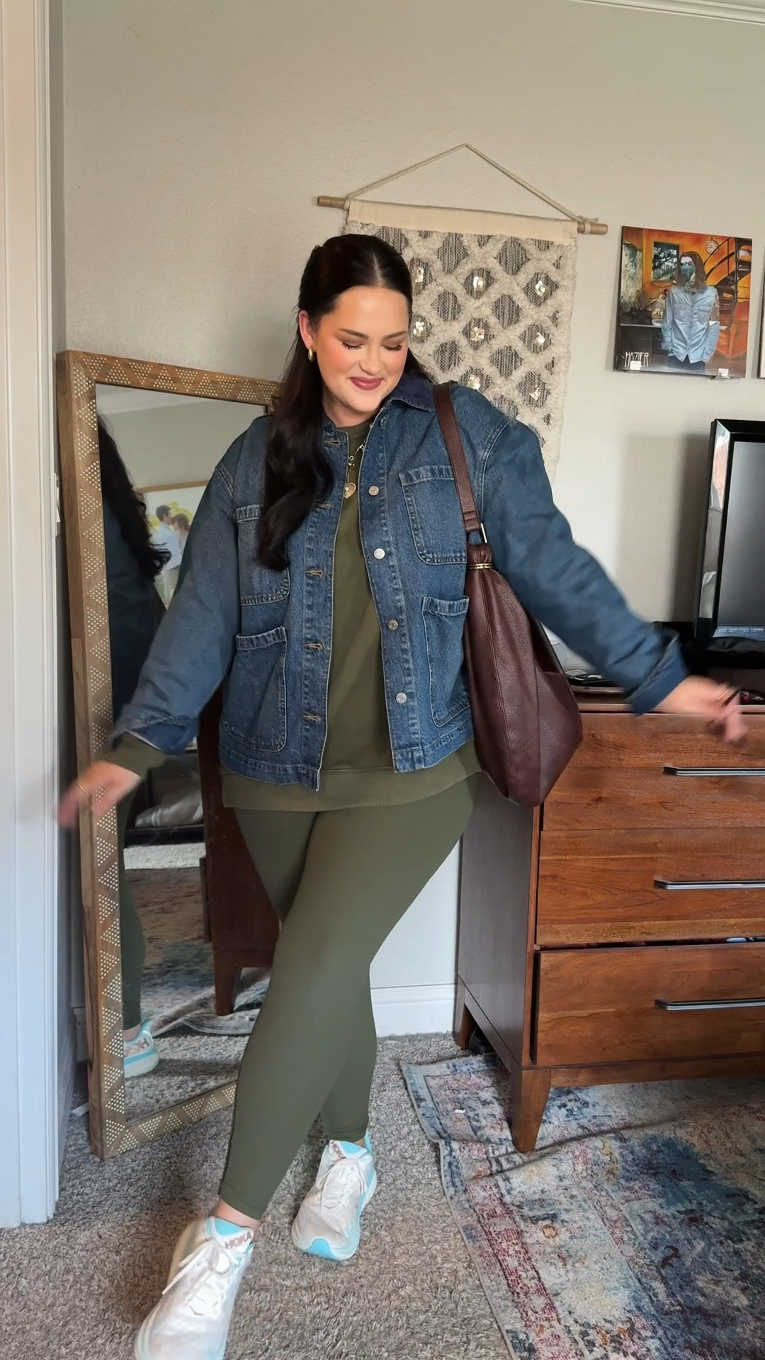 These are the BEST leggings. They don’t slip, roll down, or lose their shape. They’re slightly compressive and stay up all day! Wearing XL in everything 

#LTKMidsize #LTKStyleTip #LTKFindsUnder50