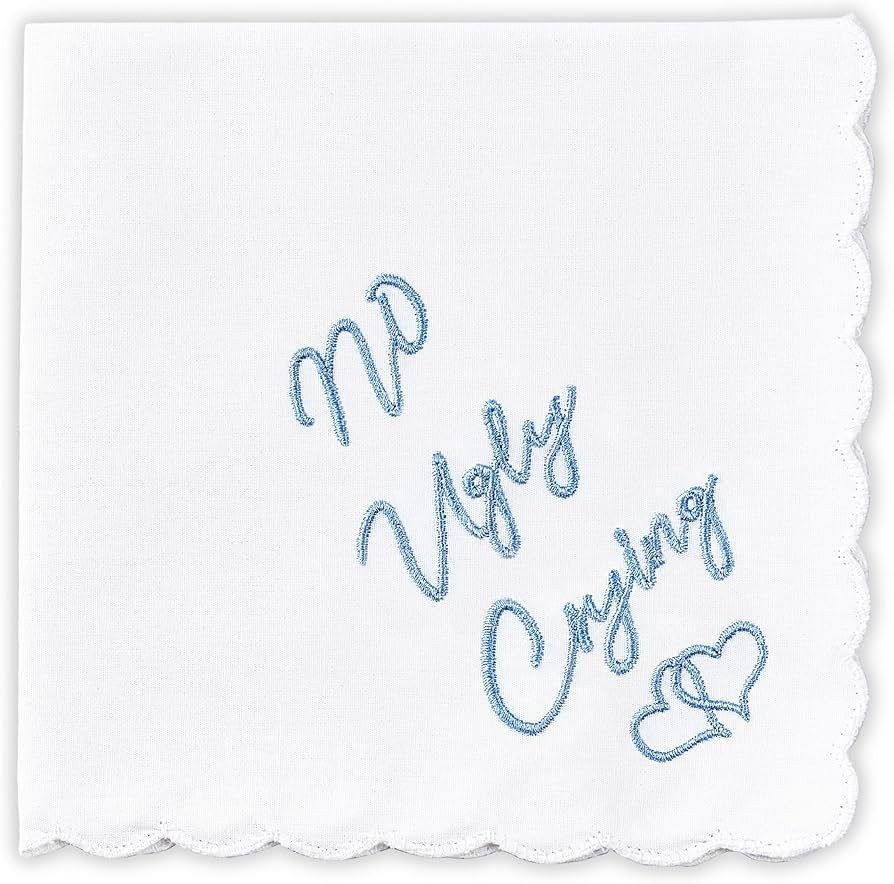 W&F GIFT Bridesmaid Gift For Wedding Handkerchief | No Ugly Crying Embroidered Handkerchief | Wed... | Amazon (US)