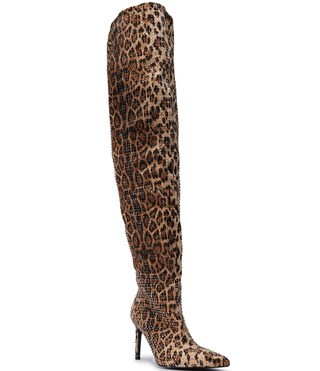 Azalea Wang Adventurous Leopard Print Over-the-Knee Slouch Boots | Dillard's | Dillard's