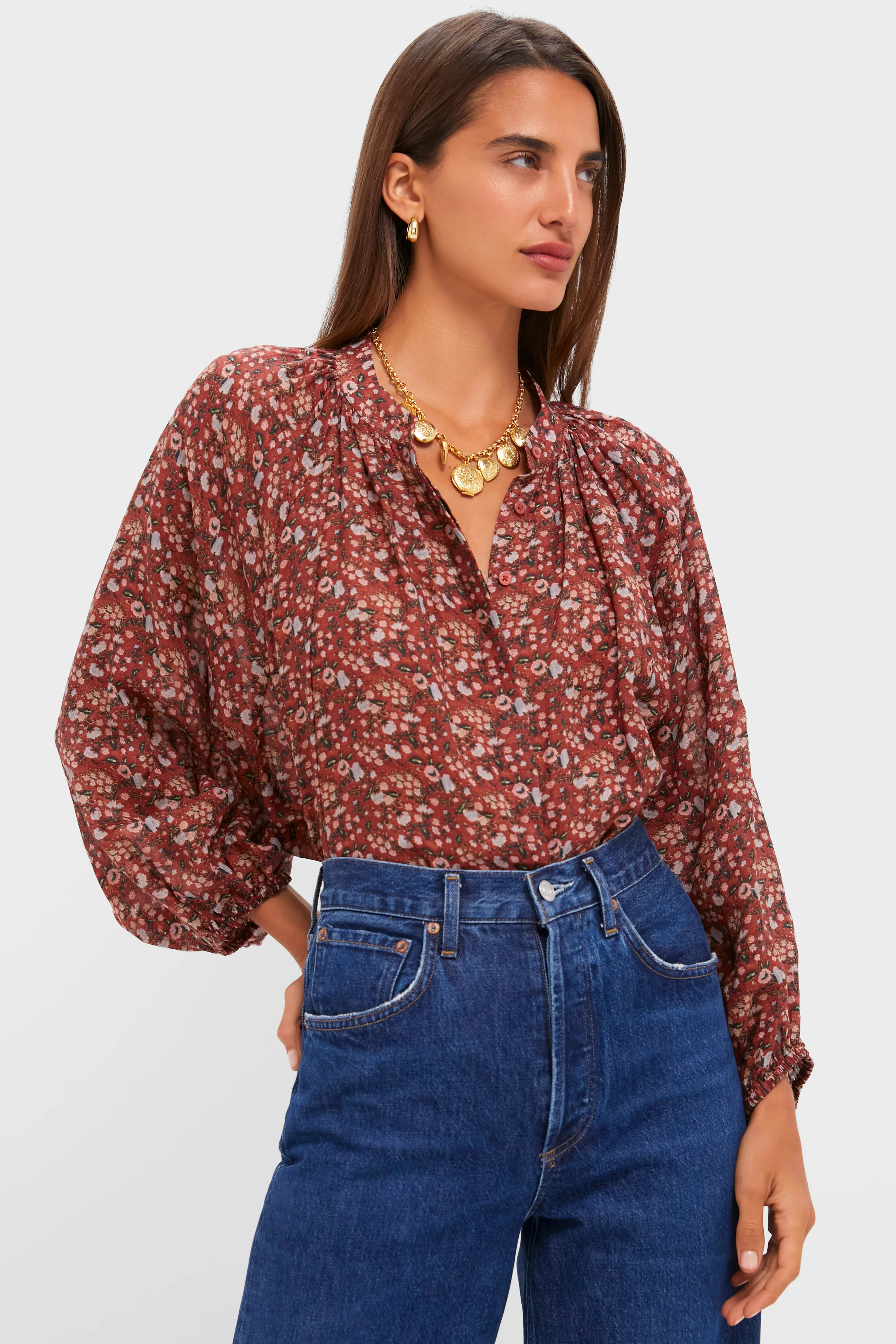 Vermillion Vine Sawyer Blouse | Tuckernuck (US)