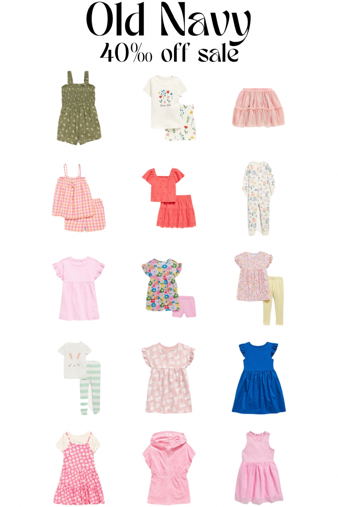 Today only 40% off baby and toddler sale at old navy! The cutest outfits for summer and spring break plus Easter clothes and pajamas!

#LTKSpringSale #LTKkids #LTKbaby