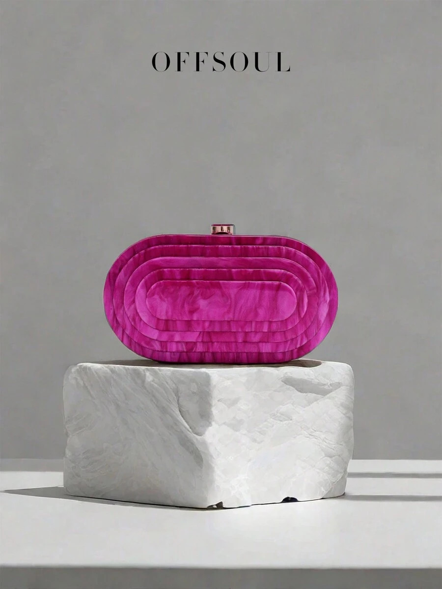 3D Texture Acrylic Evening Bag, New Fashionable Molded Formal Clutch Handbag With Chain Strap, Su... | SHEIN