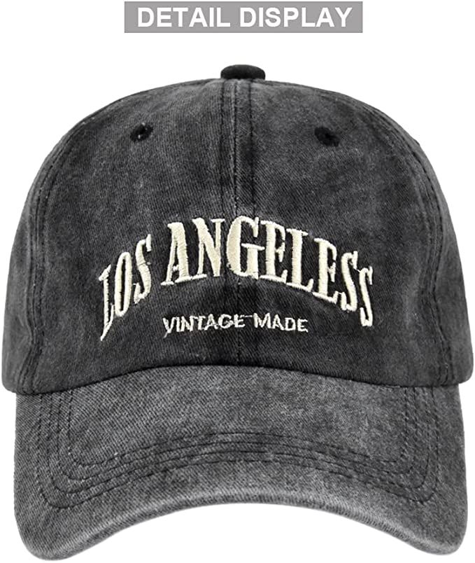 YULOONG Vintage Baseball Cap Embroidery Los Angeles Washed Denim Trucker Cap 100% Cotton Sun Hat ... | Amazon (US)