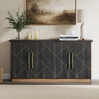 64.6" Buffet Cabinet With Storage and Decorative Doorsm (Espresso Black) | Wayfair North America