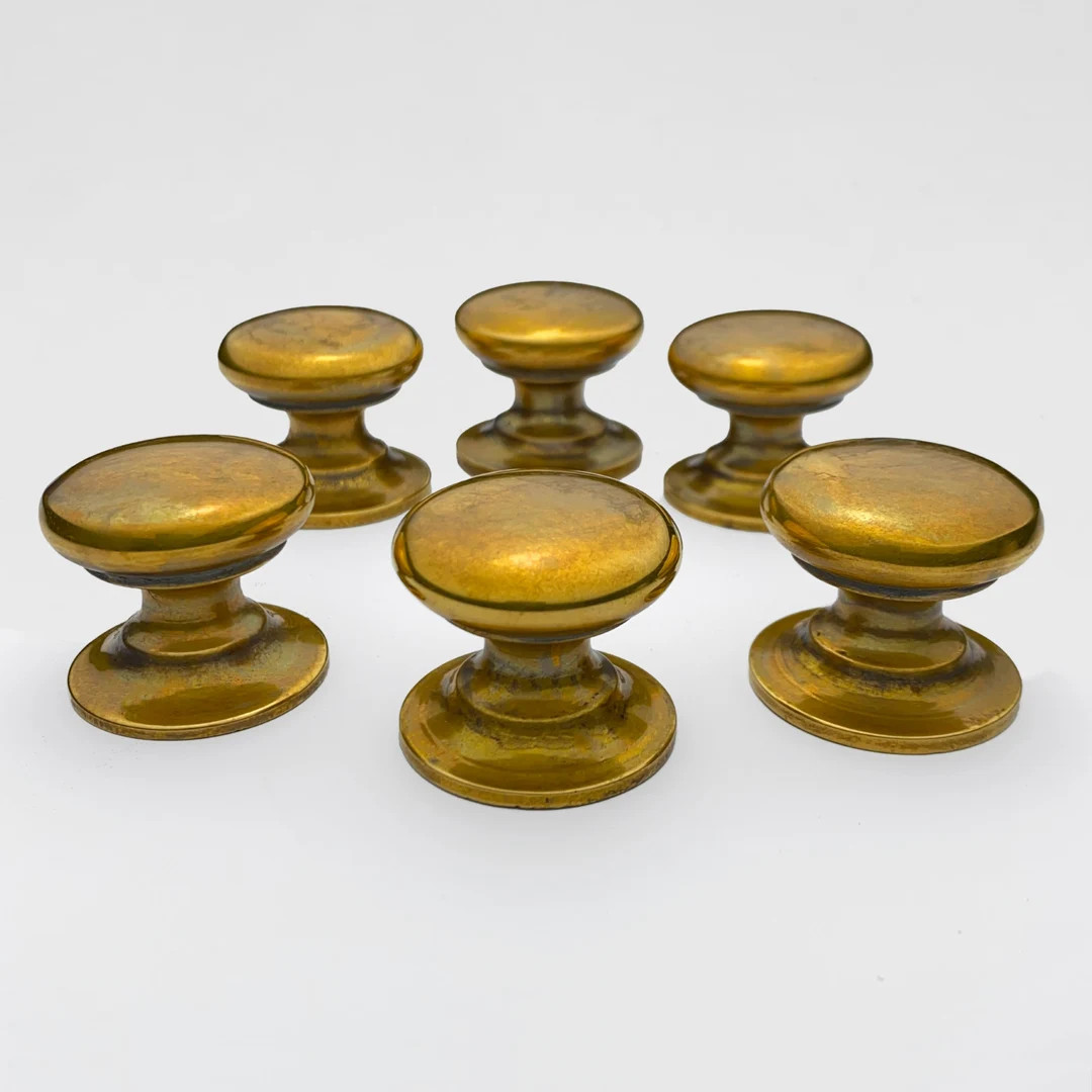 Antique Brass Cabinet Knobs Solid Unlacquered Brass Hardware Vintage Knobs and Pulls Dresser Hand... | Etsy (US)