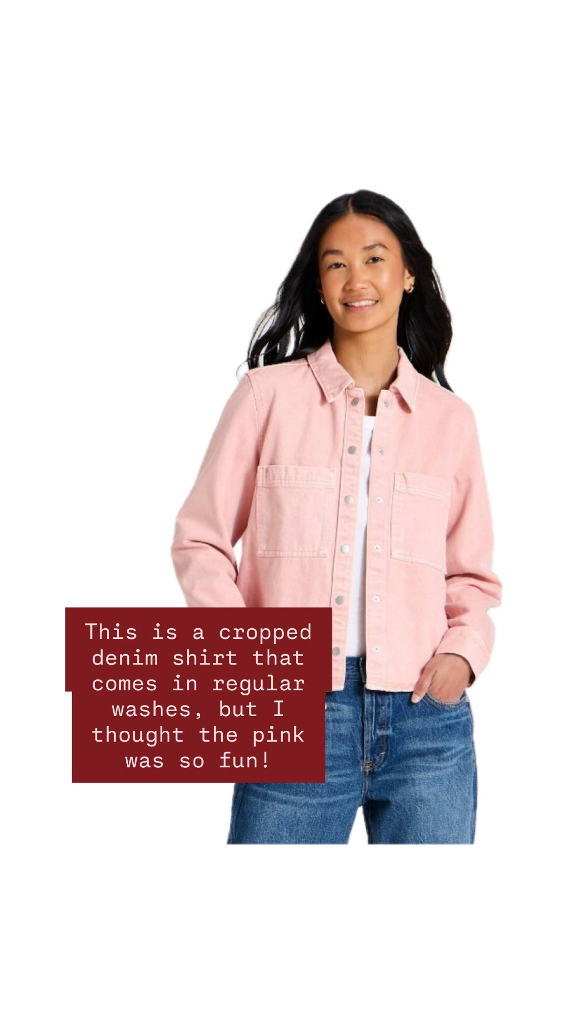 A denim shirt that can also be worn as a jacket/light layer! Love how this is pink too!

Loverly Grey, Target, denim shirt, pink, fall outfit, fall layer

#LTKSeasonal