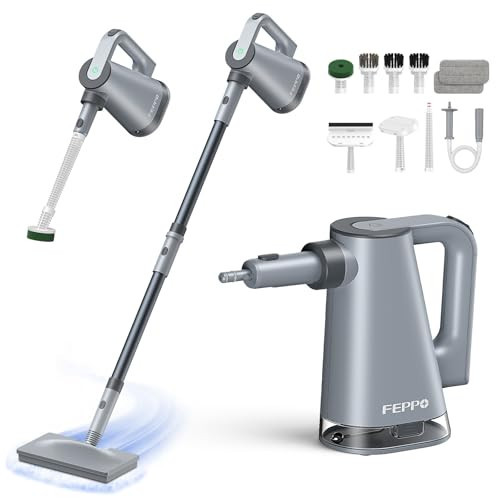 FEPPO Steam Mop with Detachable Handheld Steam Cleaner for Home and Floor Cleaning, 10-in-1 Multi-purpose Attachments & 2 Pads, Powerful Steamer for Floors, Hardwood, Tiles,Grout,Windows,Kitchen,Bath | Amazon (US)