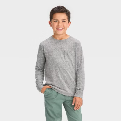Boys' Long Sleeve Solid T-Shirt - Cat & Jack™ | Target