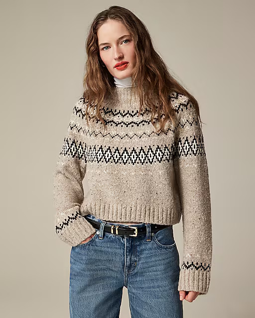 Fair Isle wide-mockneck sweater | J. Crew US