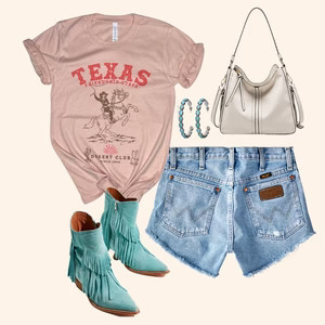 Texas Friendship Tee Shirt ( Vintage Feel ) Peach | Sassy Queen