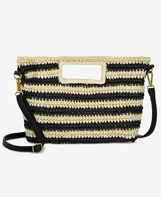 Striped Straw Clutch Bag | Macy's