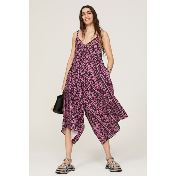 Kahindo Purple Kano Jumpsuit Purple-black-print | Rent the Runway