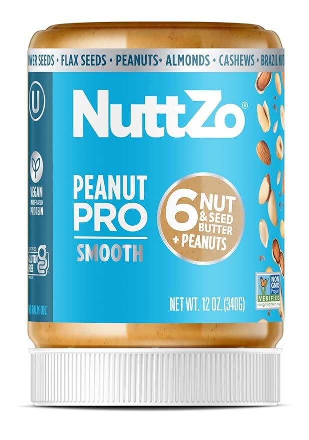 Peanut Pro Nut Butter by NuttZo | 7 Nuts & Seeds Blend, Gluten-Free, Vegan, Kosher | 2g Sugar, 7g... | Amazon (US)