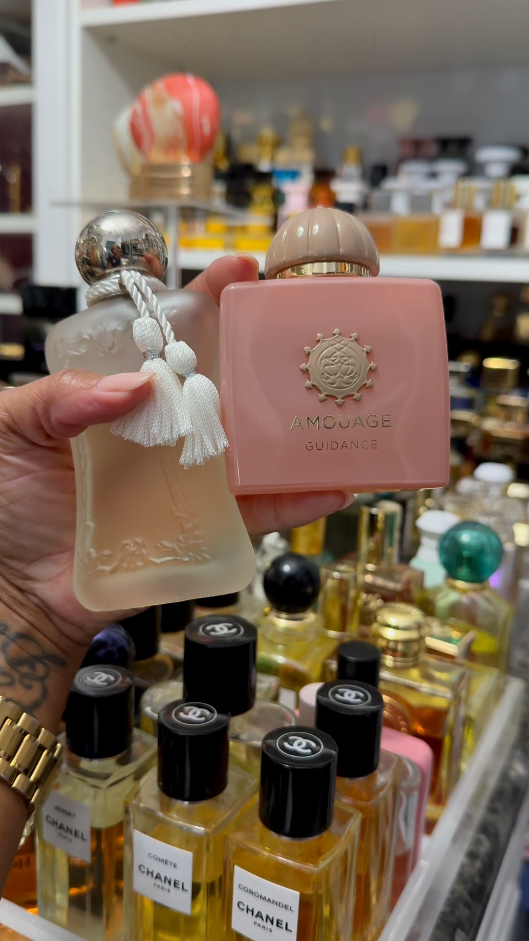 Amouage Existence is getting all of the love right now, and I agree, it is beautiful. To me it is a sweet, soapy floral with beautiful touches of incense. I’ve only tested this from a sample, but on my skin, this comes off very loud. On my day of testing, I did a spray on each arm and ended up having to scrub it off because it felt too strong to my nose. It felt like the type of floral to give me a headache. I do think it smells beautifully addictive though. 

Upon smelling Existence, I was immediately reminded of Parfums De Marley Valaya and I decided to try it with Amouage Guidance to see how they compared. To me this combo is pretty close to Existence. I still think Existence is much more soapy and a tad more sweet, but this combo didn’t give me a headache so this is going to be my Existence. 😂 

Layering like this is my way of de-influencing MYSELF! I’m NOT saying that this fragrance (or any) is not worth it, but my collection is huge and I don’t need to keep buying EVERYTHING. If you want to see more of these in the future, let me know!



#LTKBeauty