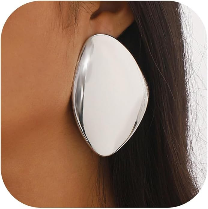 Chunky Gold Earrings Statement Earrings for Women Big Round Shape Earring Jewelry Gifts for Women... | Amazon (US)