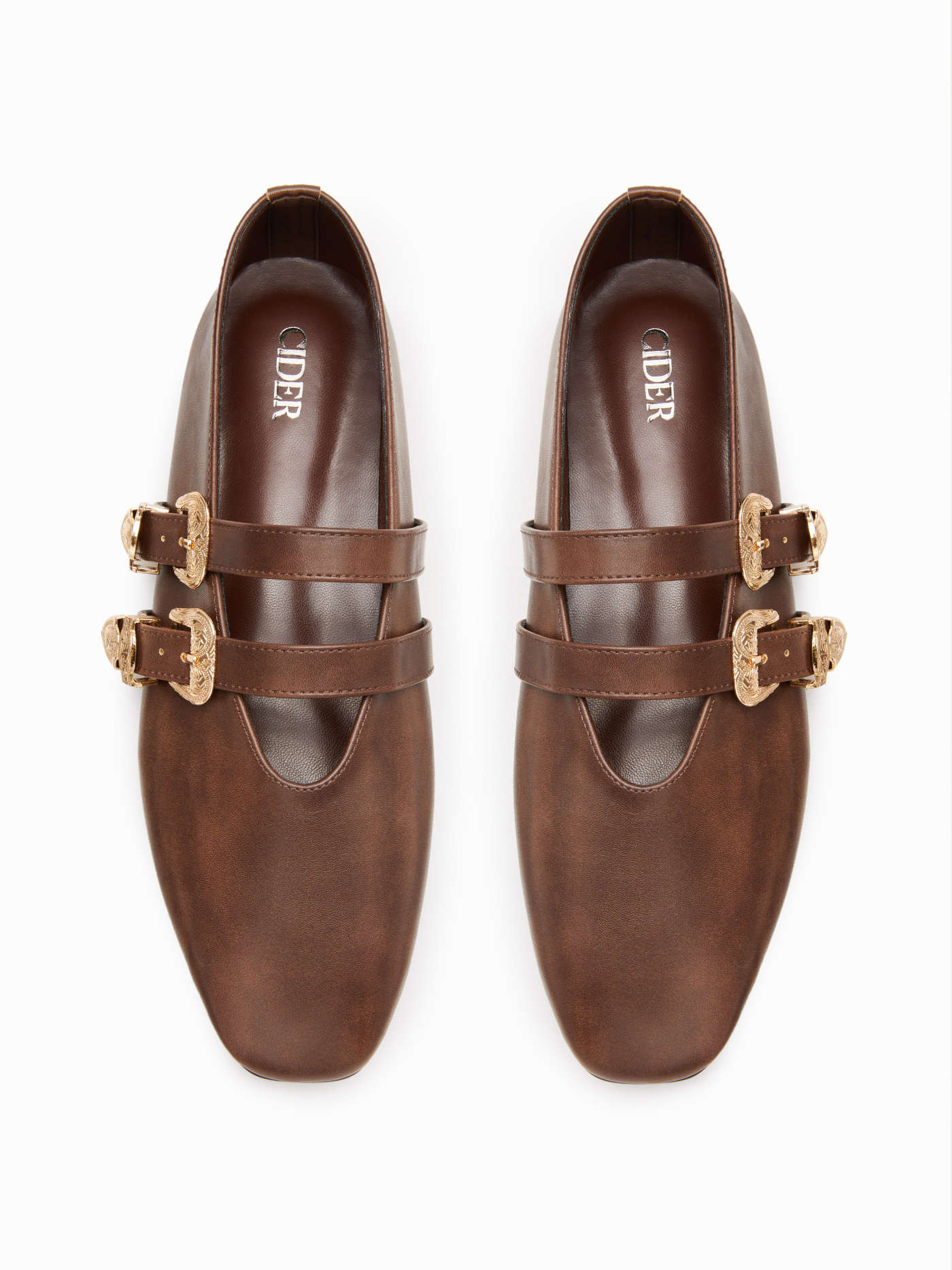 DOUBLE STRAP & BUCKLE FLATS For Daily Casual Date Coffee Shop Work | Cider