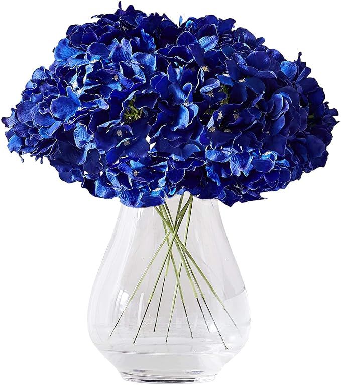 Kislohum Hydrangea Silk Flower Heads 10 Royal Blue Artificial Hydrangea Silk Flowers Head for Wed... | Amazon (US)