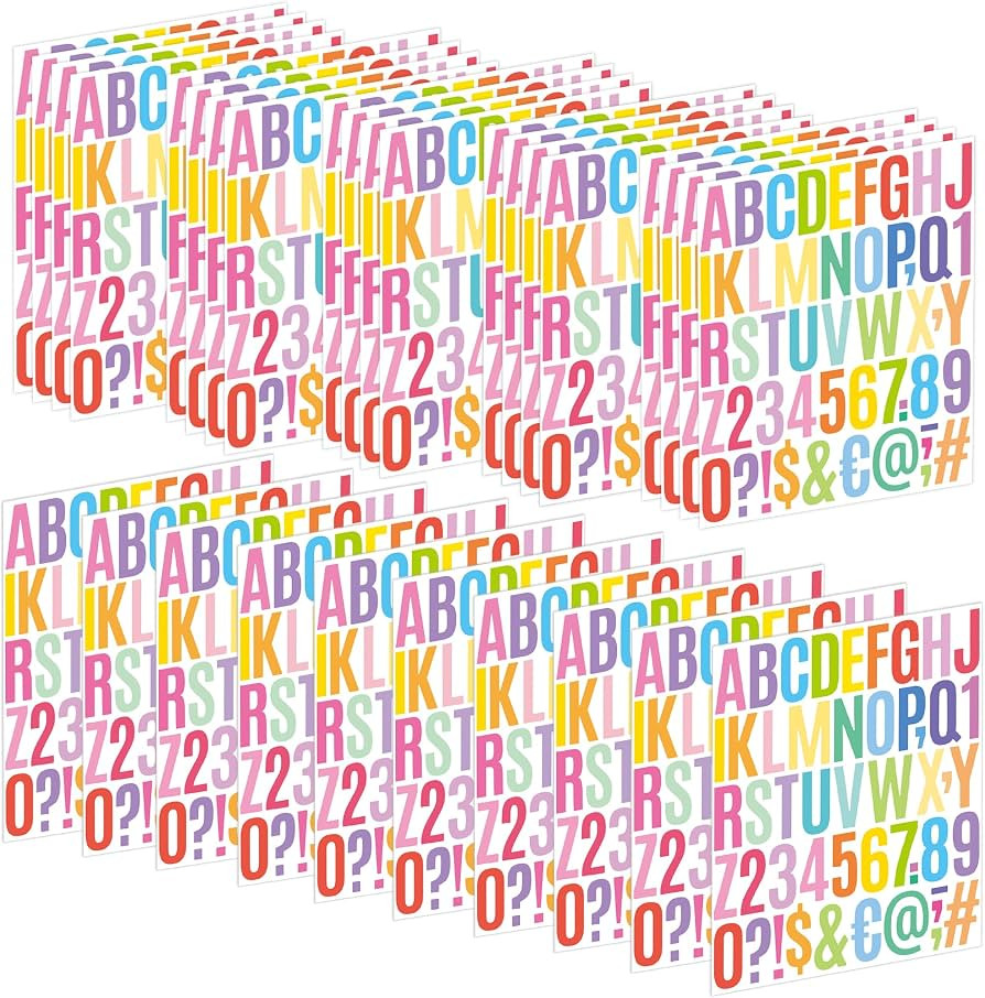 Letter Stickers 30 Sheets 1500 PCS Large Alphabet Sticker 2 Inch Vinyl Self Adhesive Stick on Sti... | Amazon (US)