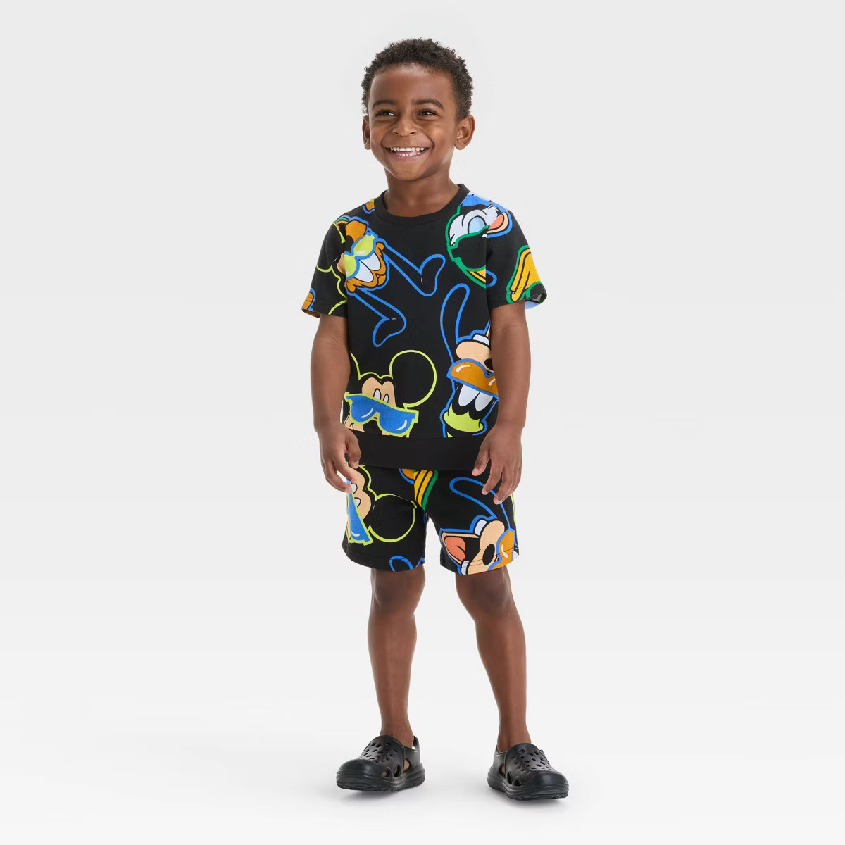 Toddler Boys' 2pc Disney Mickey and Friends Top & Shorts Set - Black 2T | Target