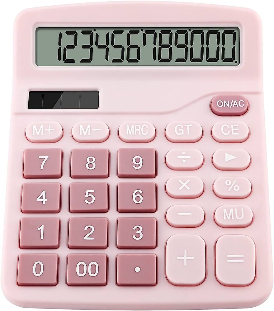 Ellieea Desk Calculator Large Display Pink | Amazon (CA)