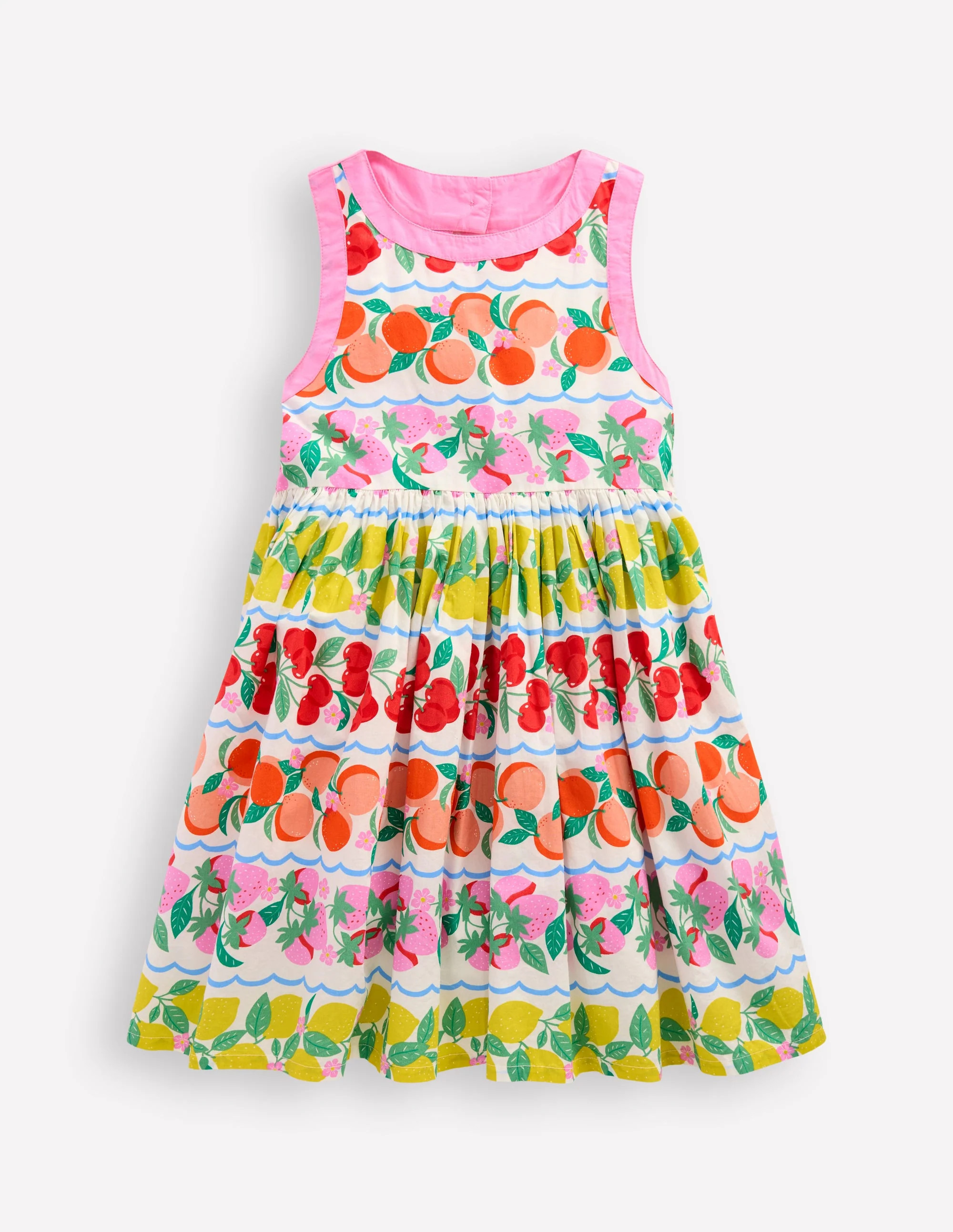 Harlow Back Detail Dress-Rainbow Fruit Stripe | Boden UK