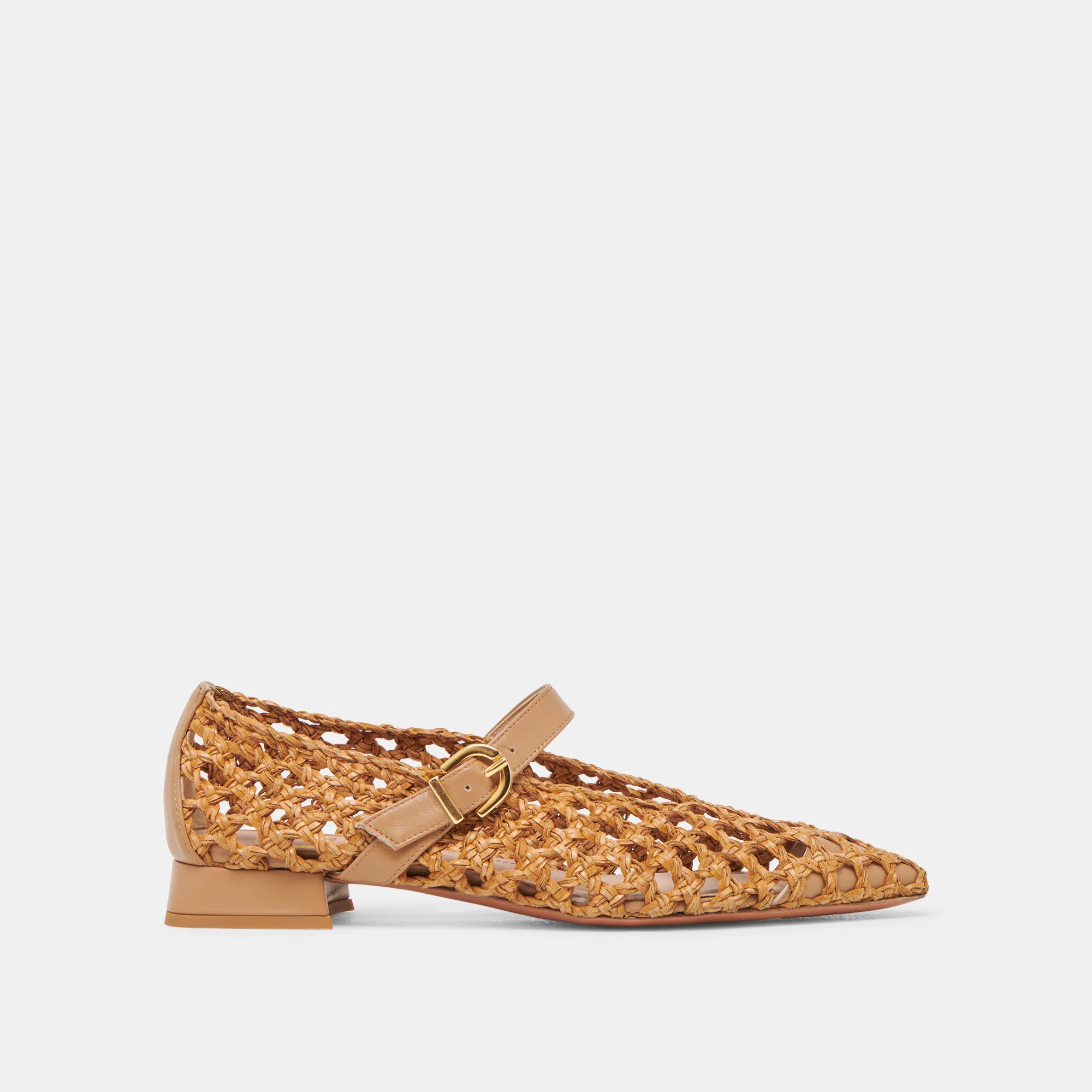 CATY BALLET FLATS NATURAL WOVEN | DolceVita.com