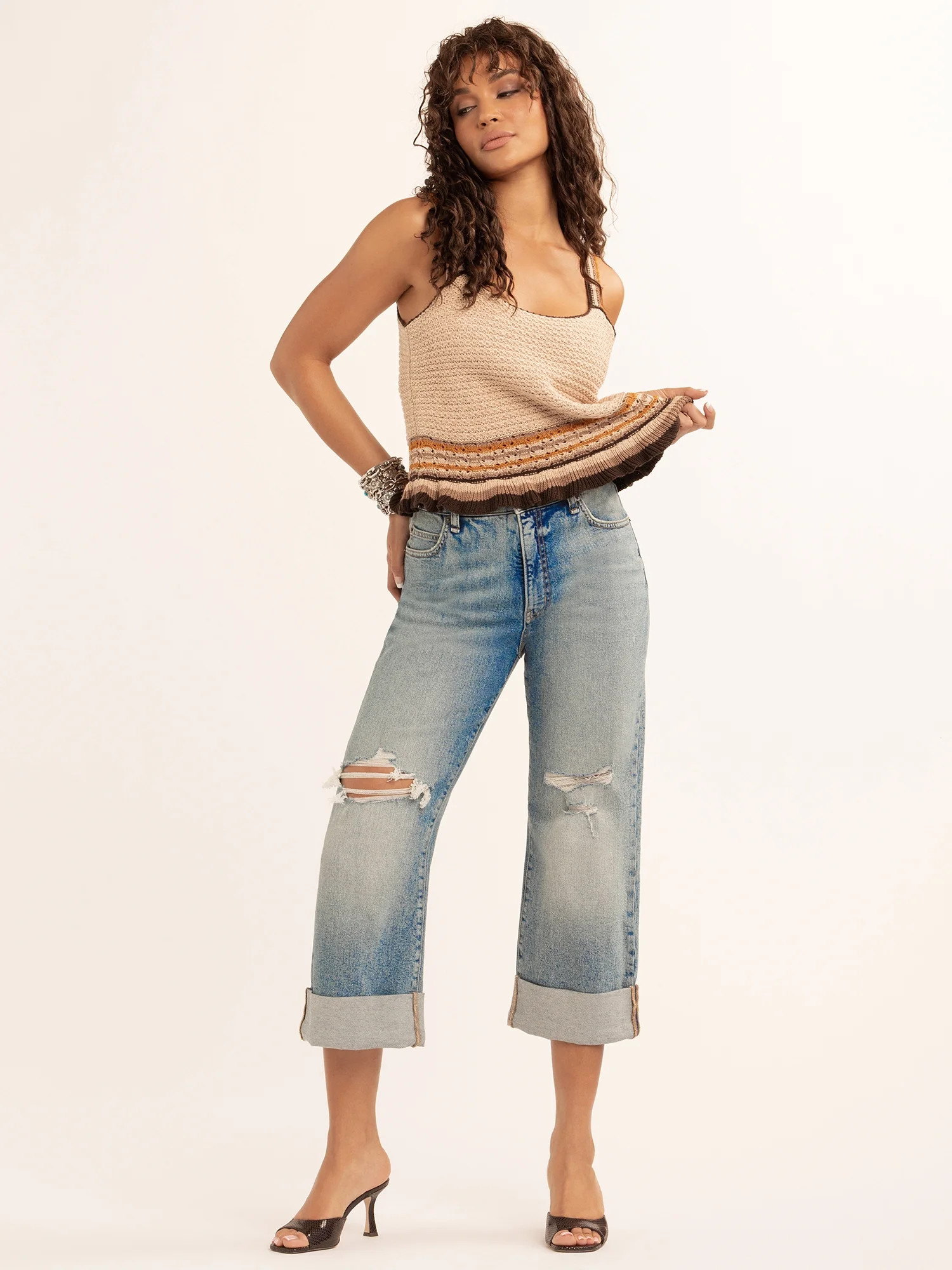 Jessica Simpson Women's Zinnia Wide Leg Boyfriend Jeans, Sizes 2-16 | Walmart (US)