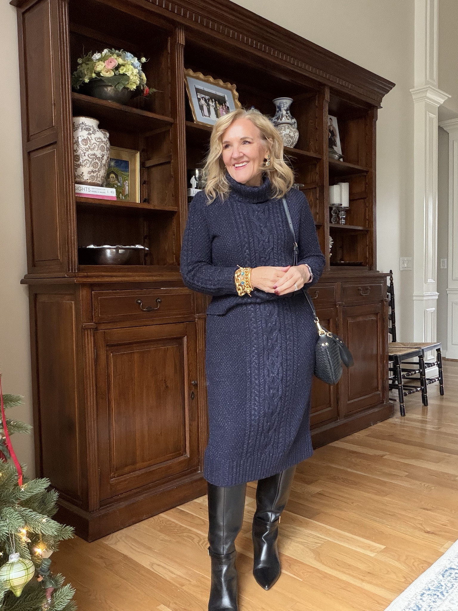 @talbots sweater set with Hints of metallic 
Sweater size medium petite 
Skirt size small 

Great for all winter long church outfit work outfit sweater dress 

#LTKSaleAlert #LTKFindsUnder100 #LTKOver40