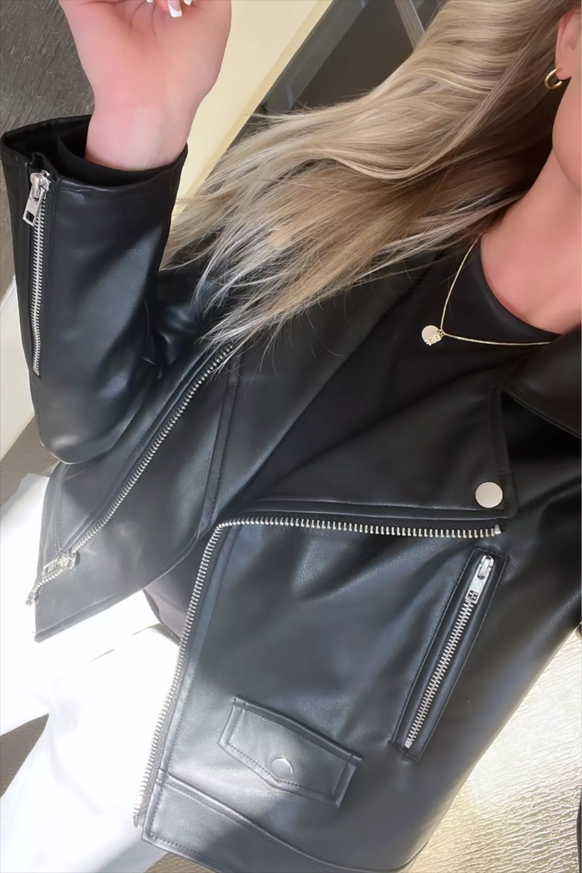 faux leather chanel jacket