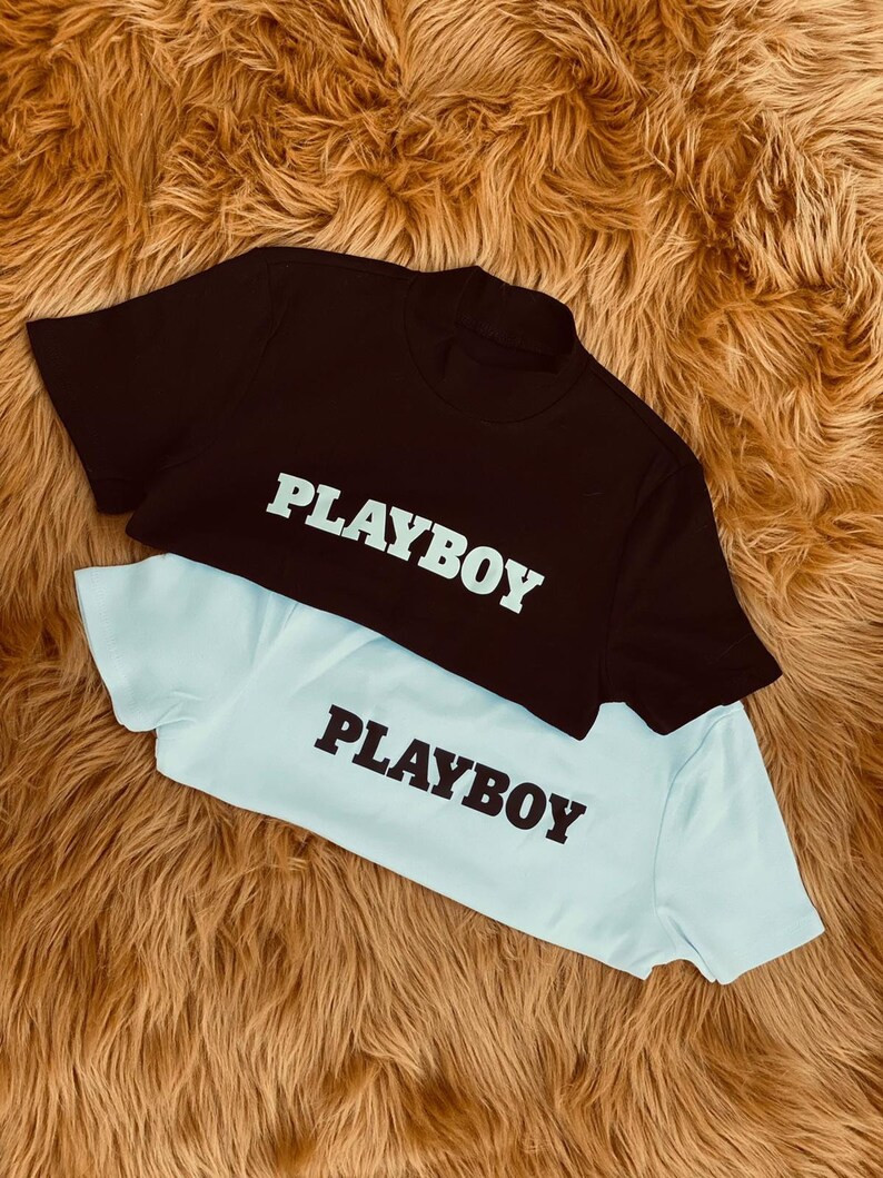 Sexy Playboy crop top, Women Top, Slim Top | Etsy (US)