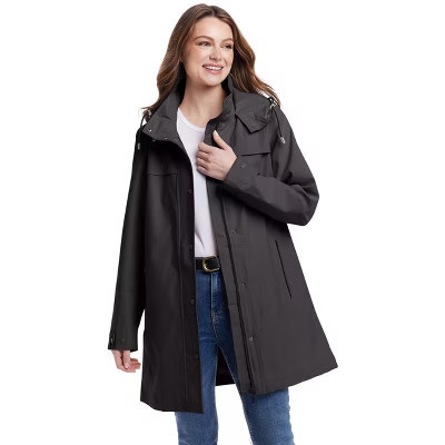 HOODED A-LINE RAIN JACKET Black Medium | Target