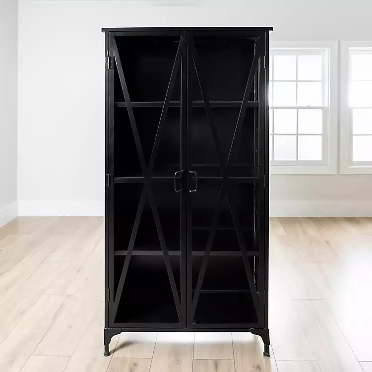 Ross 2-Door Metal and Glass Cabinet | Kirkland's Home