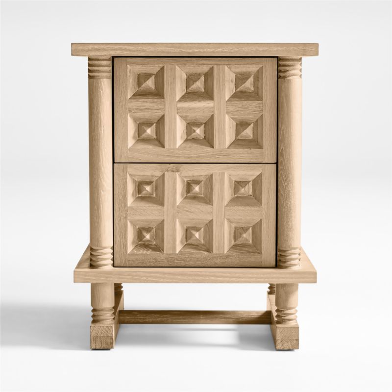 Honore Oak Wood Nightstand by Athena Calderone | Crate & Barrel | Crate & Barrel