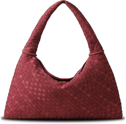 Vegan Leather Woven Tote, Vintage Suede Hobo, Suede Woven Purse, Large Leather Shoulder Bag Braid... | Amazon (US)
