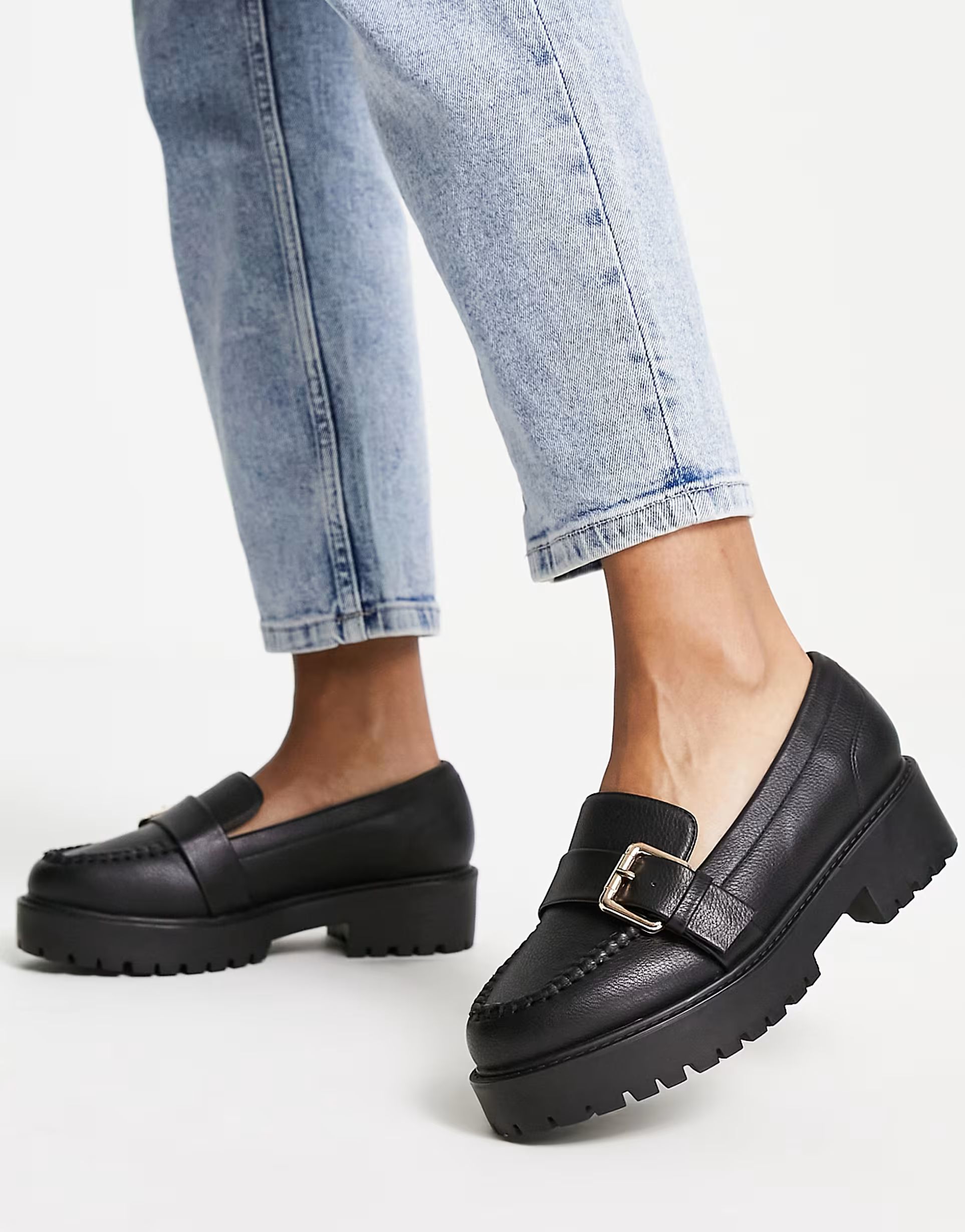 Yours chunky loafer with buckle detail in black | ASOS (Global)