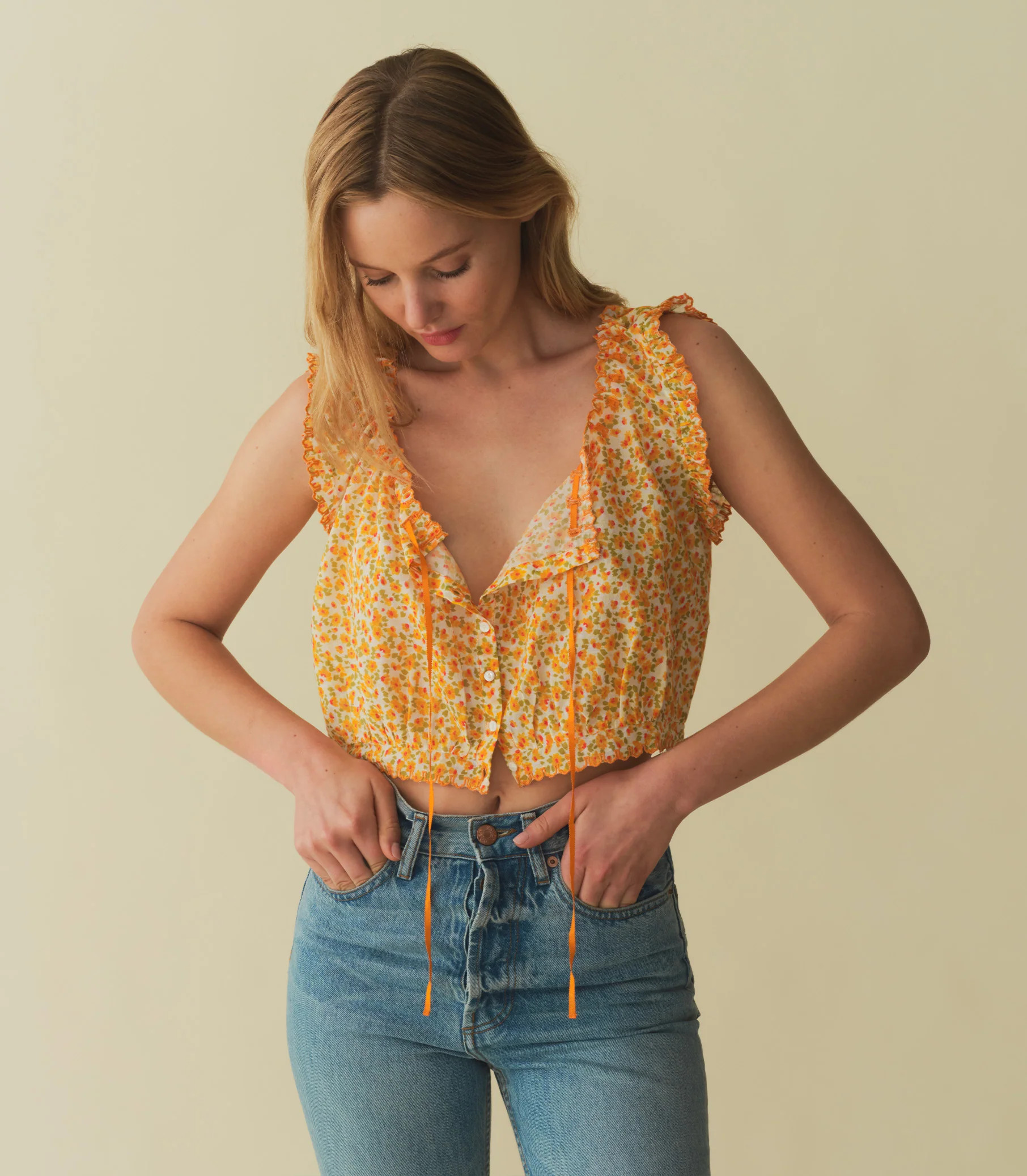 Traveler Top - Clementine Daisy Fields | DÔEN | DOEN