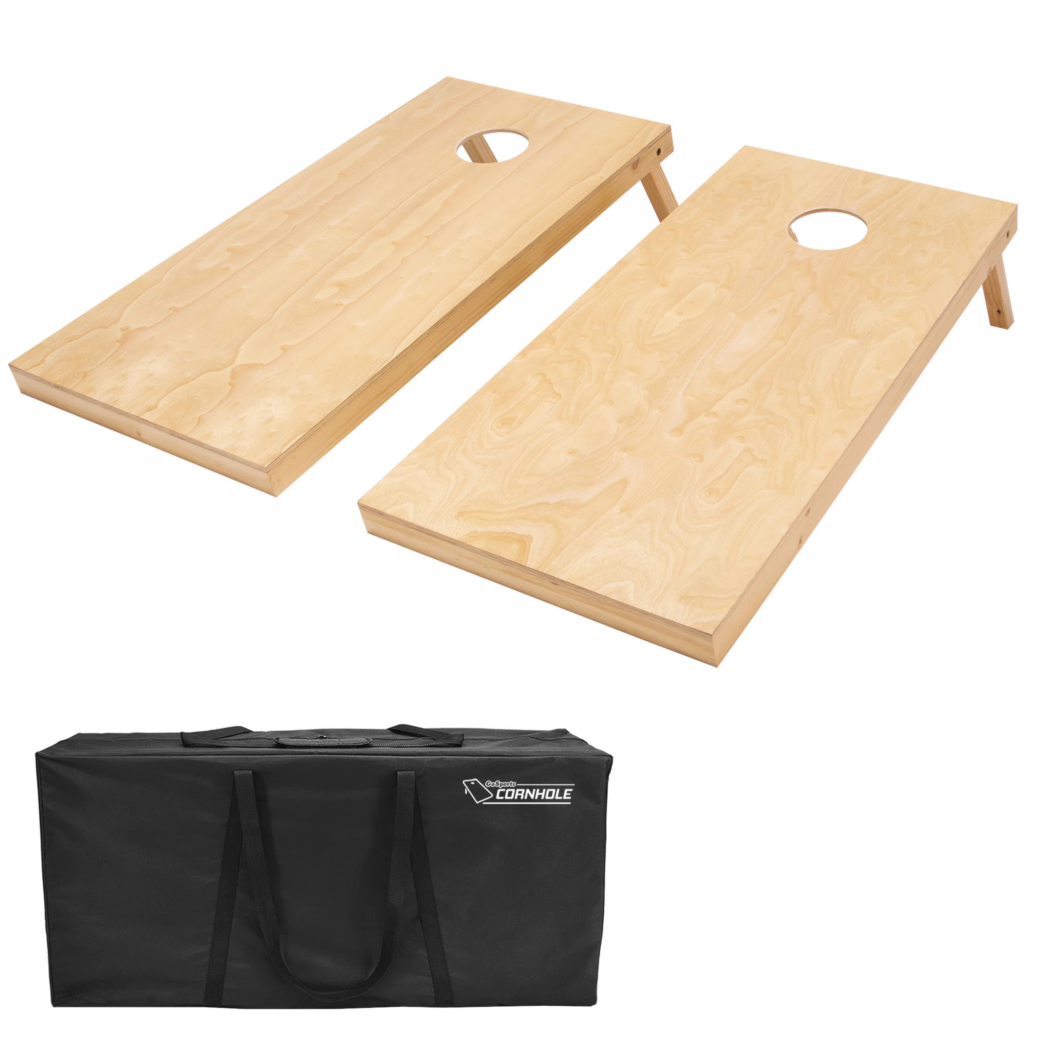 2' x 4' Solid Wood Cornhole Set with Carrying Case - Outdoor Lawn Backyard Toss Game Set (Set of ... | Wayfair North America
