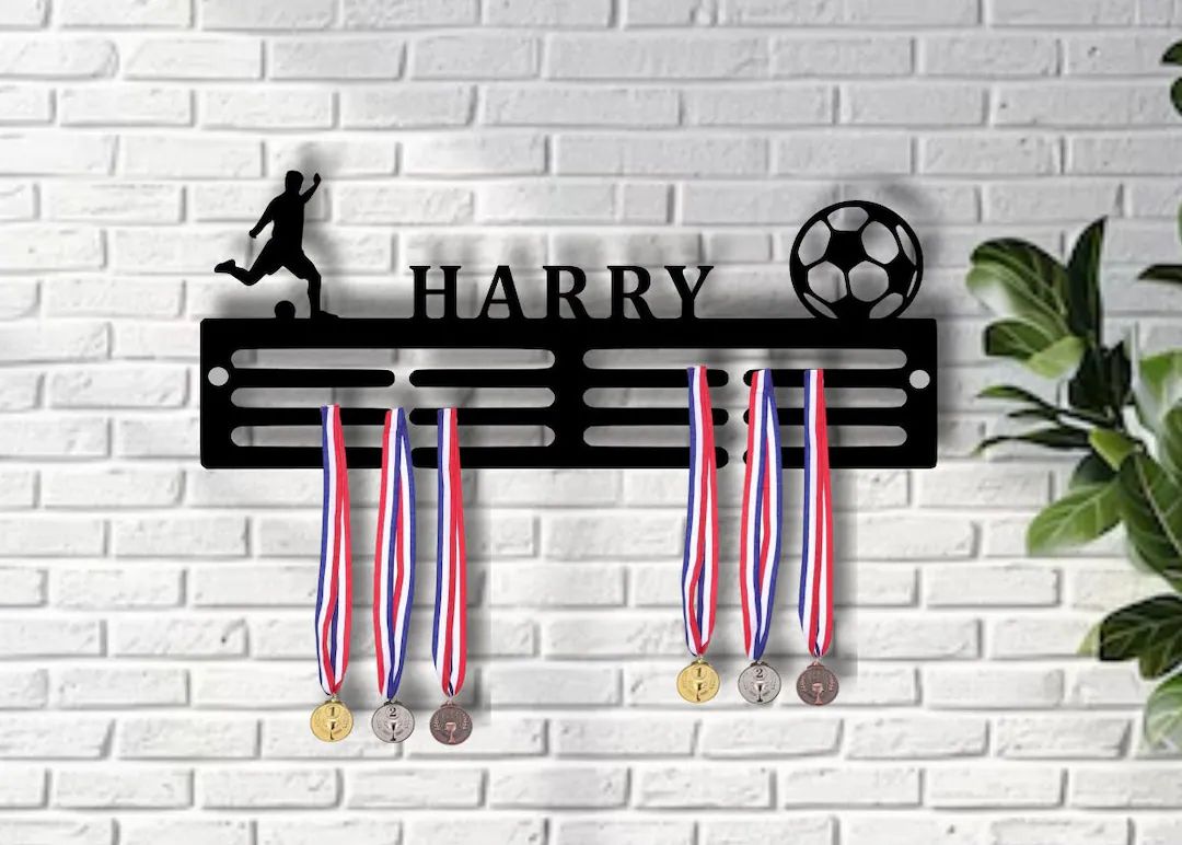 Personalised Medal Hanger Medal Holder Wall Display Rack Football Player Ball Soccer - Etsy UK | Etsy (US)