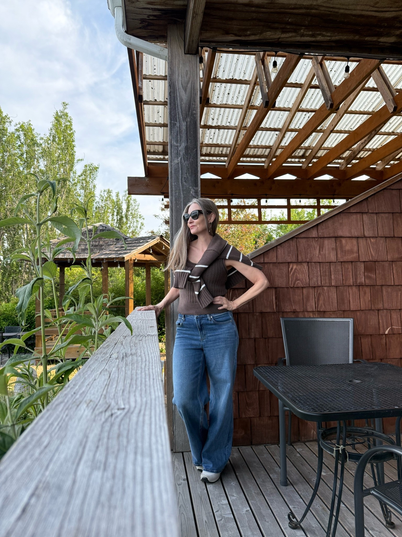 Layers that match … heather brown tank & sweater. Comfy wide leg jeans - pear shaped approved. #brown #set #travelstyle #vacation #coastal

#LTKMidsize #LTKTravel #LTKdayinmylife
