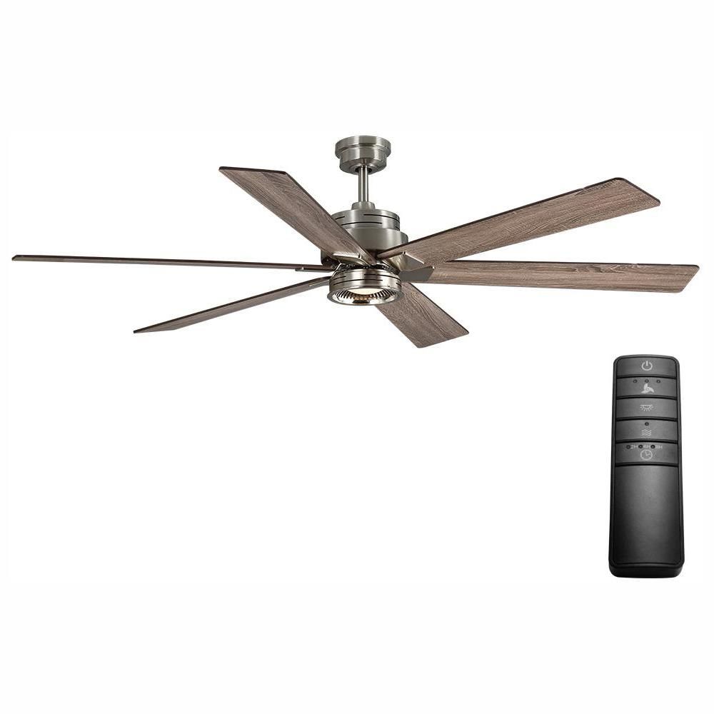 Home Decorators Collection Statewood 70 in. LED Brushed Nickel Ceiling Fan with Light Kit and Rem... | The Home Depot