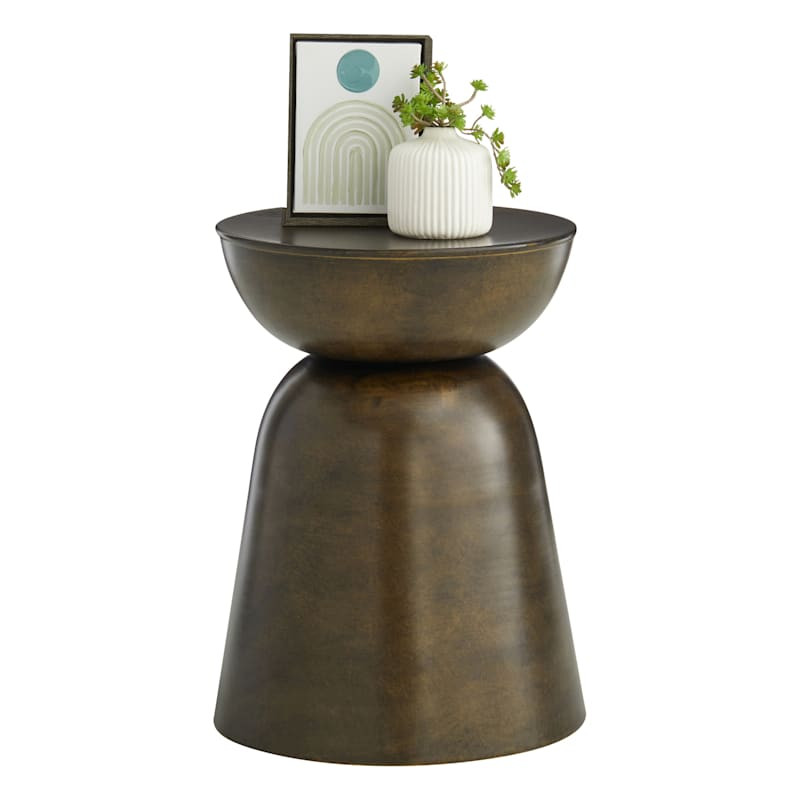 Tracey Boyd Patras Metallic Drum Table | At Home