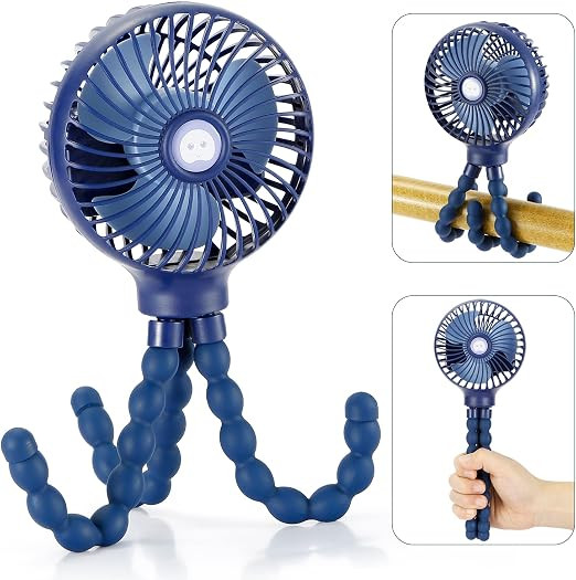 snawowo Mini Handheld Personal Portable Fan, Baby Stroller Fan, Car Seat Fan, USB or Battery Powe... | Amazon (US)