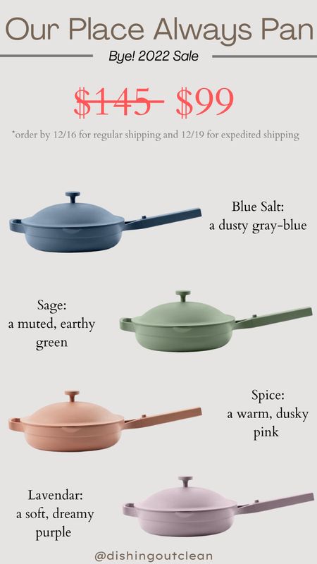 The popular non-toxic non-stick  Our Place Always Pan is on sale for $99! I have it in sage green, and use it all the time. Great gift for someone who loves to cook!

#LTKGiftGuide #LTKsalealert #LTKHoliday