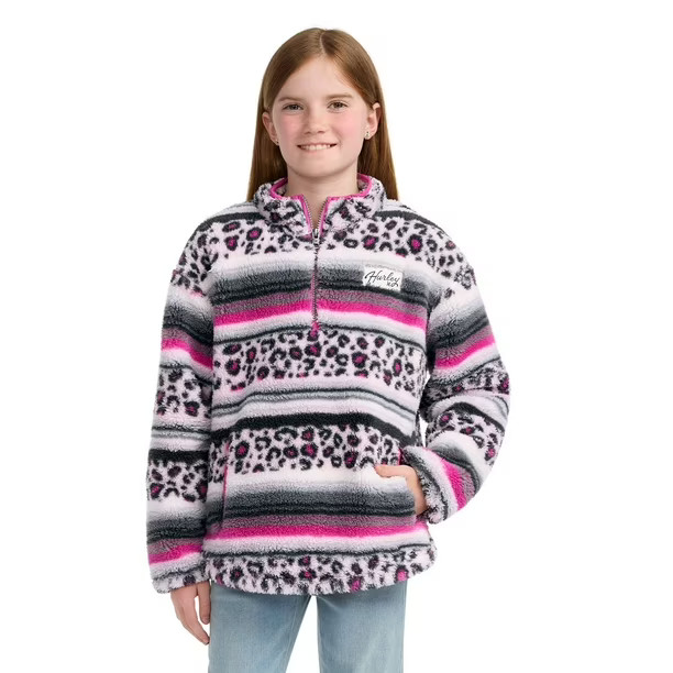Hurley Girls Sherpa Quarter Zip Pullover | Sam's Club