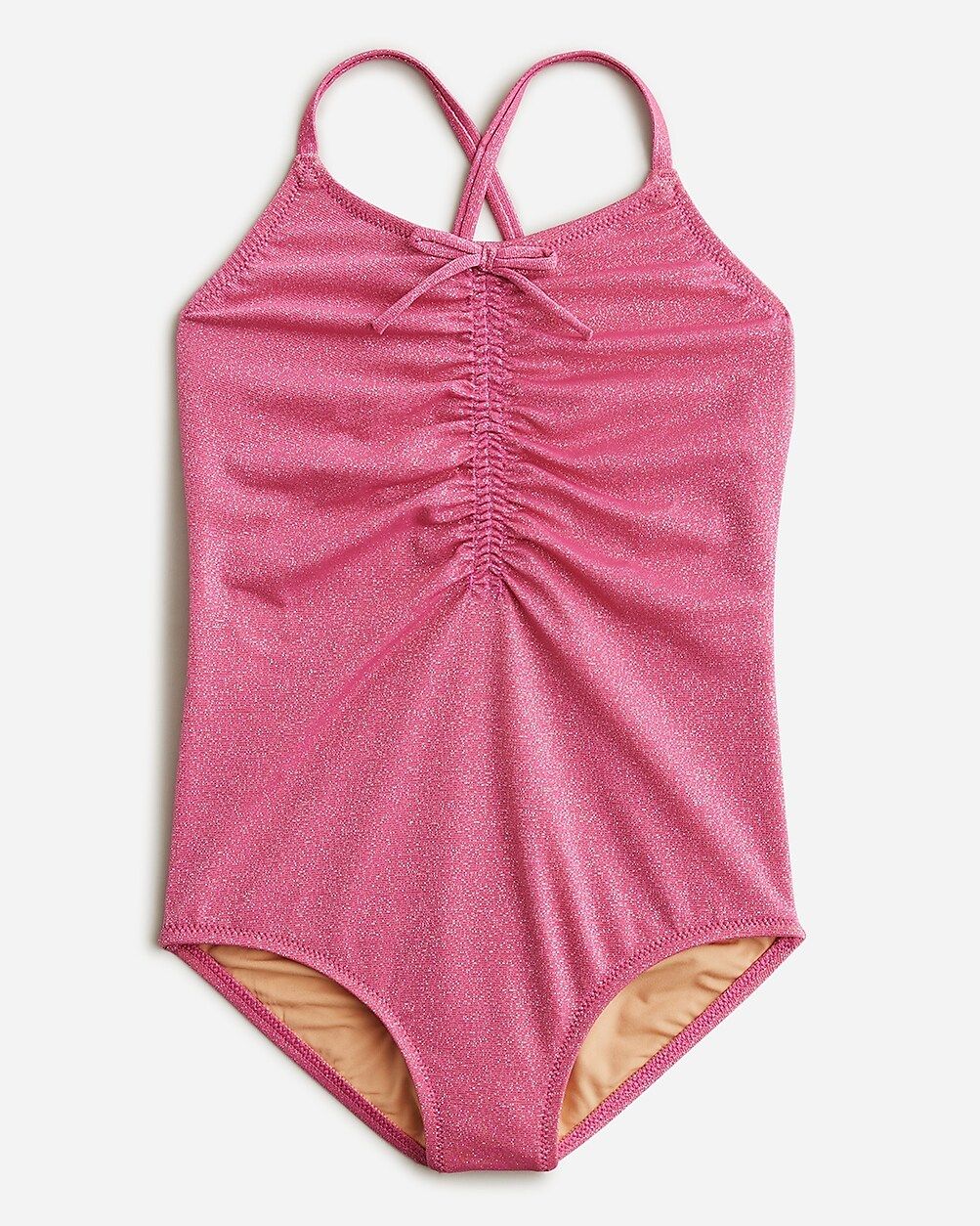 Girls' ruched shimmer one-piece swimsuit with UPF 50+ | J.Crew US