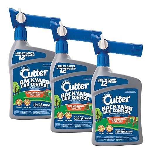 Cutter Backyard Bug Control Spray Concentrate (3 Pack), Kills Mosquitoes, Fleas & Listed Ants, 32... | Amazon (US)