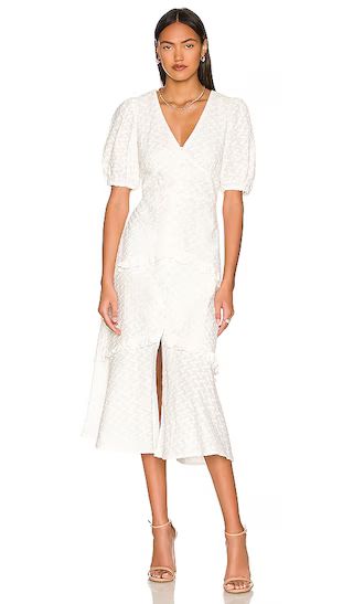 Meda Midi Dress in White | Revolve Clothing (Global)