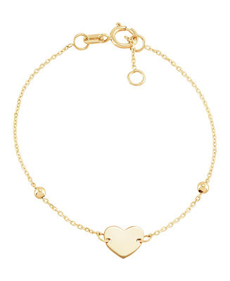 Heart Bracelet in 14k Yellow Gold | Macy's