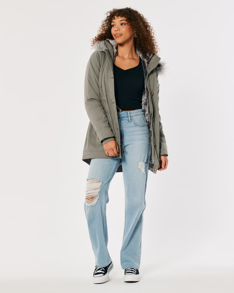 Women's Faux Fur-Lined Cozy Parka | Women's Jackets & Coats | HollisterCo.com | Hollister (US)